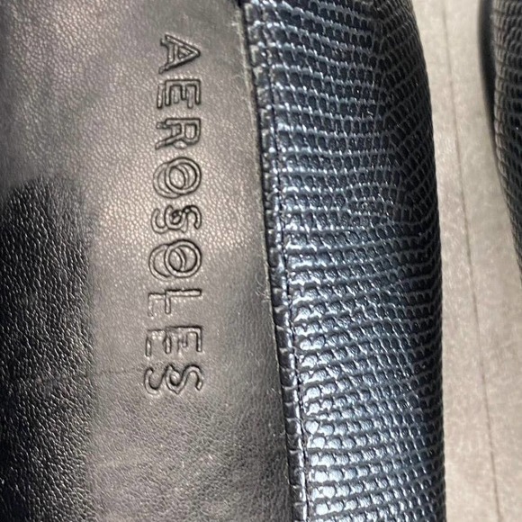 Aerosoles Women's Black Snake Print Brielle Slip On Leather SZ 6.5 - Picture 4 of 8